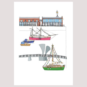 Bristol - Pero's Bridge & The Watershed - A4 Giclée Print by Emily Ketteringham | The Bristol Shop