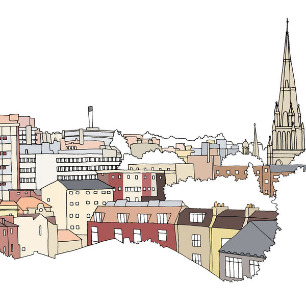 Looking across Bristol from the top of Victoria Park - Giclée Print by Emily Ketteringham at The Bristol Shop