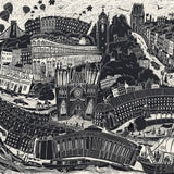 Panoramic Scratchboard Print of Bristol city centre | The Bristol Shop