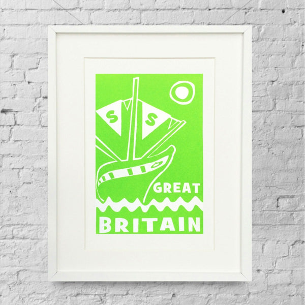 ss Great Britain Limited Edition Green Screen Print by Lou Boyce at The Bristol Shop