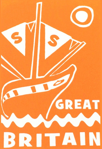 ss Great Britain Limited Edition Orange Screen Print Detail by Lou Boyce at The Bristol Shop
