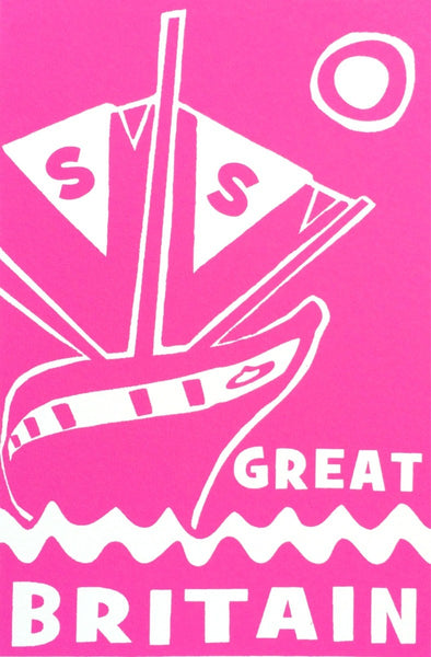 ss Great Britain Limited Edition Magenta Screen Print Detail by Lou Boyce at The Bristol Shop