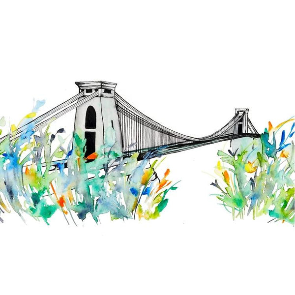 Tropical Bristol Clifton Suspension Bridge Art Print by Carla James