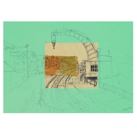 Bristol's Fairbairn Steam Crane Giclée Print on Jade by Lisa Malyon