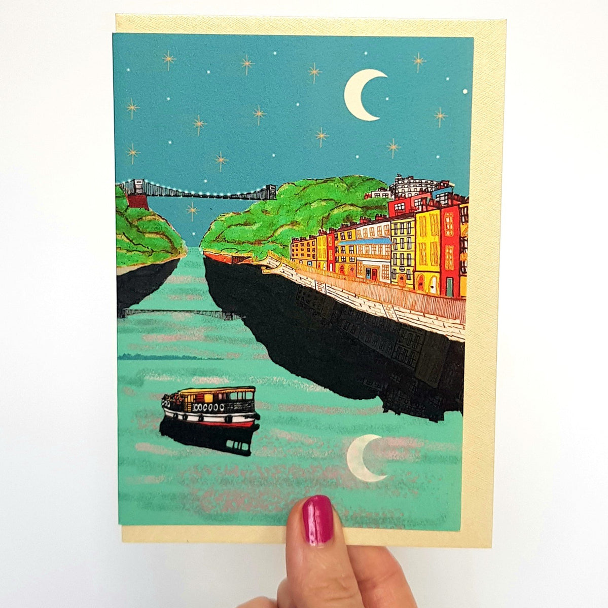 Bristol Card Shop, Clifton Suspension Bridge at Night Greetings Card The Bristol Shop