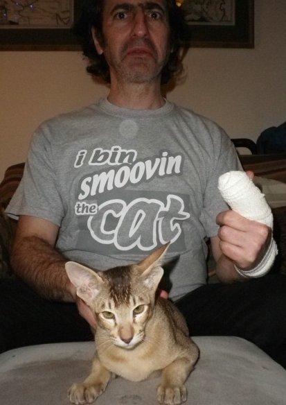 "I bin smoovin the cat" Bristolian t-shirt for cat lovers