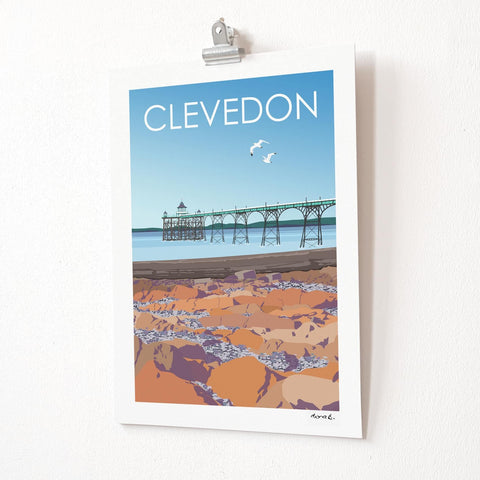 Clevedon Pier Travel Poster