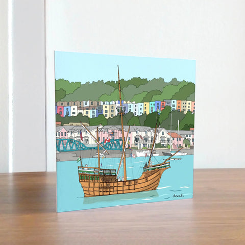 The Matthew, Bristol harbour: John Cabot's ship greeting card