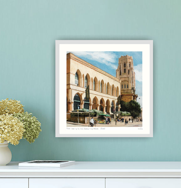 Wills Memorial Building and Bristol Museum Giclee Print signed by local Pastel Artist Robert Antell 