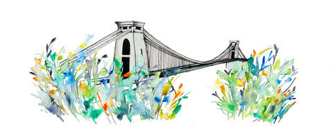 Watercolour of Clifton Suspension Bridge by Carla James at The Bristol Shop