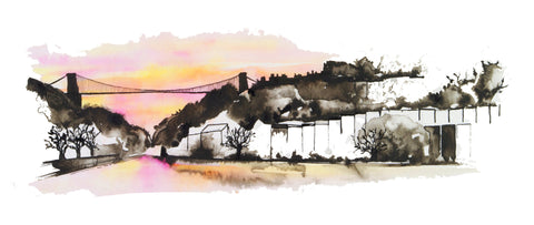 Bristol Sunset Watercolour Print by Carla James at The Bristol Shop