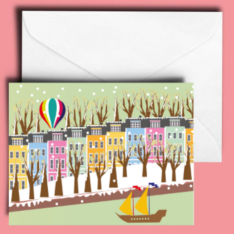 A6 Bristol Houses Greetings Card by Adriana Barrios | The Bristol Shop