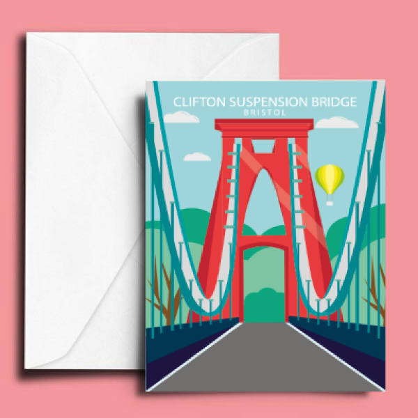 A6 Clifton Suspension Bridge Greetings Card by Adriana Barrios | The Bristol Shop