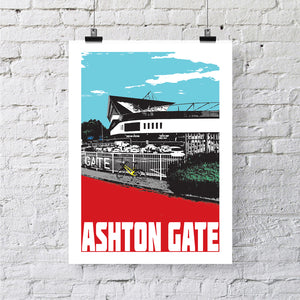 Ashton Gate Stadium Bristol, A4 or A3 Print by Susan Taylor | The Bristol Shop