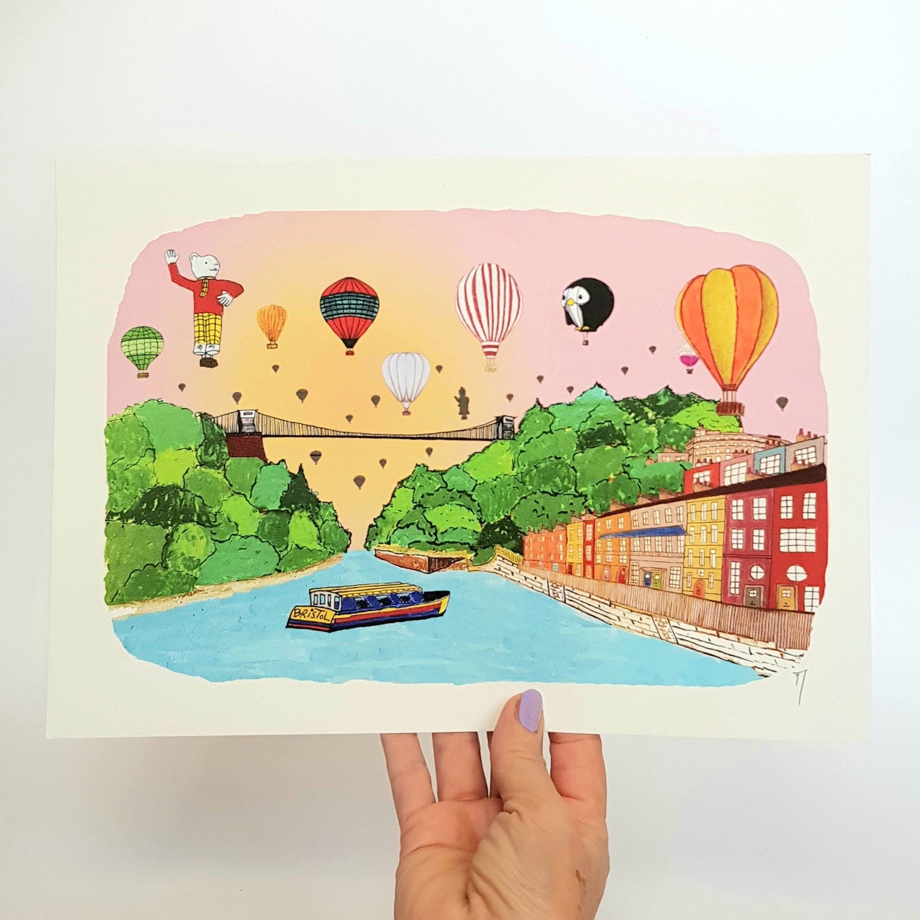 Bristol Balloons Print by Wild Flower Cards