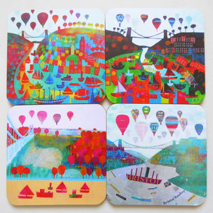The Bristol Bridge - Pack of 4 Coasters by Jenny Urquhart | The Bristol Shop