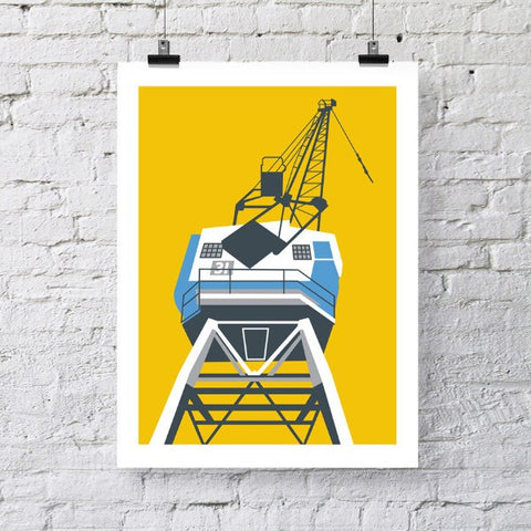 Bristol Docks Yellow Crane Architectural Art Print by Susan Taylor Art at The Bristol Shop