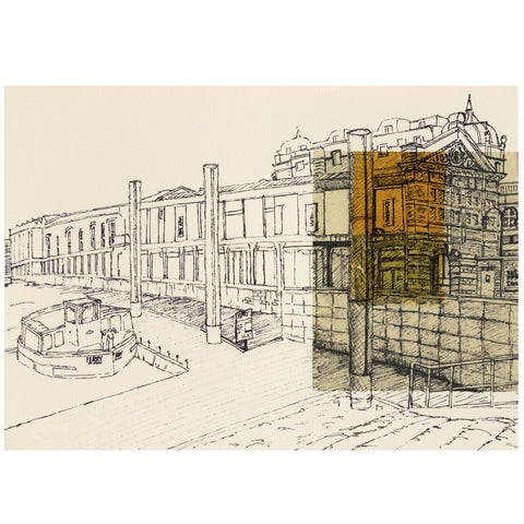 Digital print of Bristol Ferry from an original drawing in the 'Built In Bristol' series by Lisa Malyon.