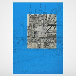 Bristol Temple Meads on Blue Art Print by Lisa Malyon at The Bristol Shop