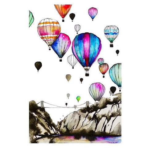 Hot Air Balloons over Clifton Suspension Bridge Art Print by Carla James