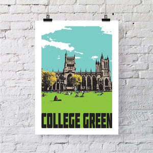 College Green Bristol A4 or A3 Print by Susan Taylor | The Bristol Shop