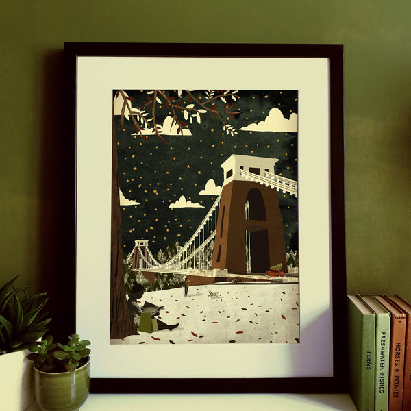 Bristol Clifton Suspension Bridge View Christmas A3 Print