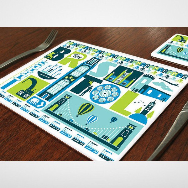 City of Bristol Typographic Placemat by Susan Taylor Art at The Bristol Shop