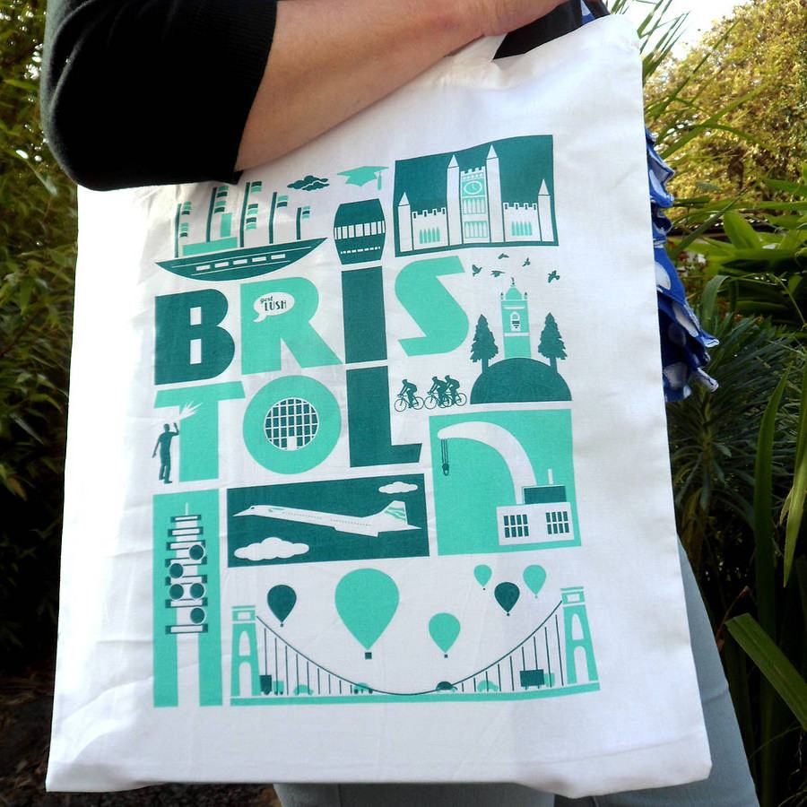 City of Bristol Typographic Tote Bag by Susan Taylor Art at The Bristol Shop