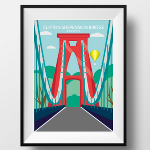 Clifton Suspension Bridge A4 or A3 Poster by Adriana Barrios | The Bristol Shop