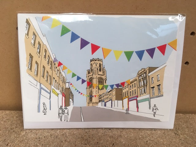 Colourful Park Street Bristol Greetings Card by Rolfe & Wills | The Bristol Shop