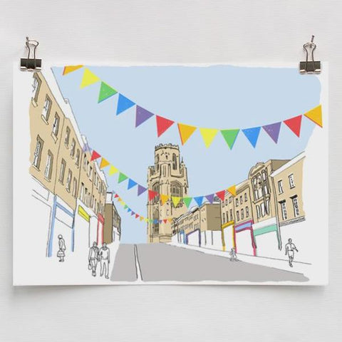 Colourful Park Street A4 Art Print by Rolfe & Wills | The Bristol Shop