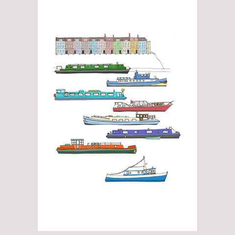 Bristol - Boats - A4 Giclée Print by Emily Ketteringham | The Bristol Shop