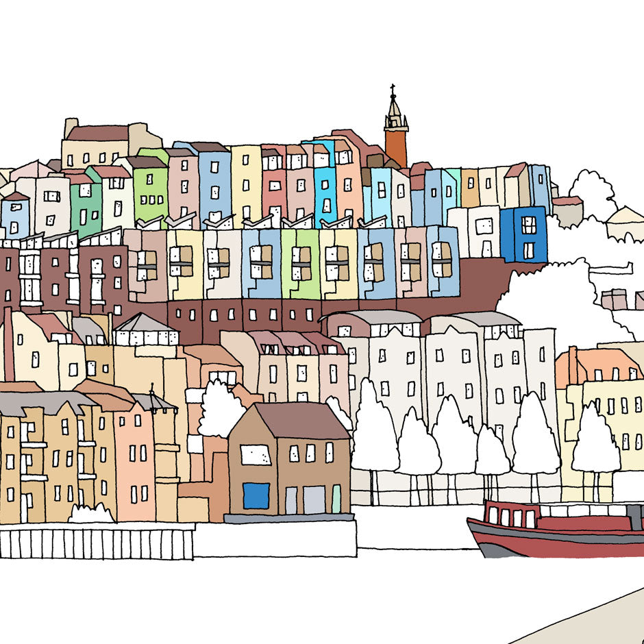 Bristol Harbourside Houses Giclee Print by Emily Ketteringham at The