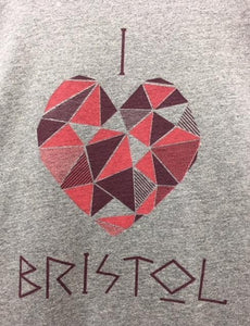 "I Heart Bristol" screen printed t-shirt by Bristol Clothing