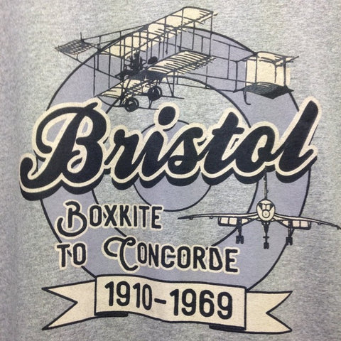Boxkite to Concorde, Bristol Aviation History T-Shirt design by Bristol Clothing