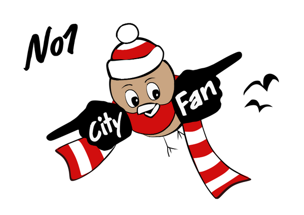 'No 1 City Fan' - A3 Art Print by Lou Boyce