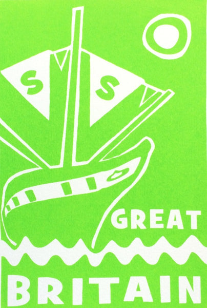 ss Great Britain Limited Edition Green Screen Print Detail by Lou Boyce at The Bristol Shop
