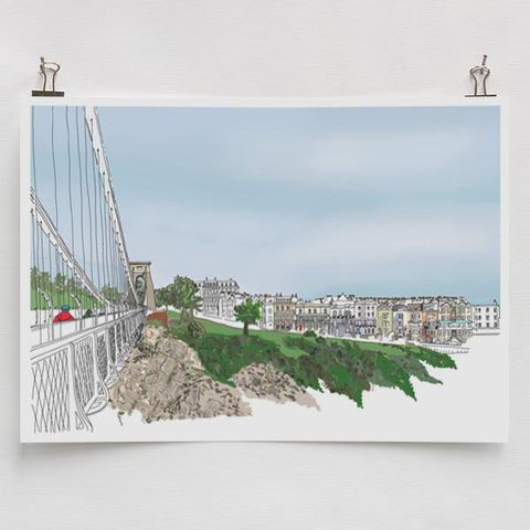 Sion Hill A4 Art Print by Rolfe & Wills | The Bristol Shop
