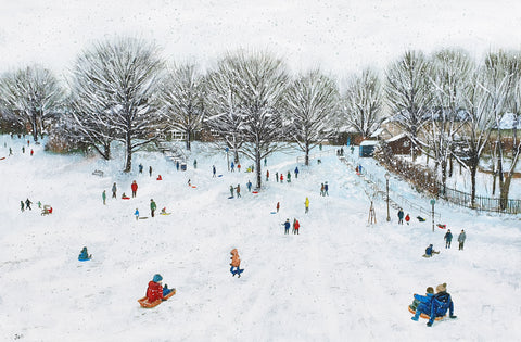 Redland Park Bristol Snow Day painting by Jenny Urquhart at The Bristol Shop