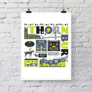 Thornbury Typographic Print (A3) by Susan Taylor Art | The Bristol Shop