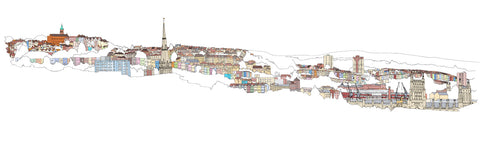 Panoramic illustration of Bristol from Totterdown to Windmill Hill