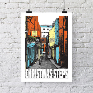 Christmas Steps Bristol A4 or A3 Print by Susan Taylor | The Bristol Shop