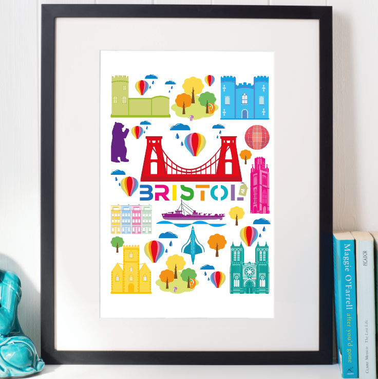 Bristol Landmarks - A4 or A3 Poster by Adriana Barrios