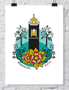 Bristol Brandon Hill Cabot Tower Print, A4 or A3 Print by Susan Taylor | The Bristol Shop