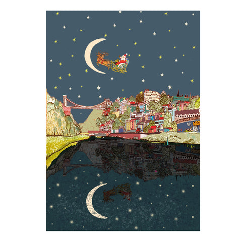Bristol Christmas Card featuring an illustration of Clifton Suspension Bridge