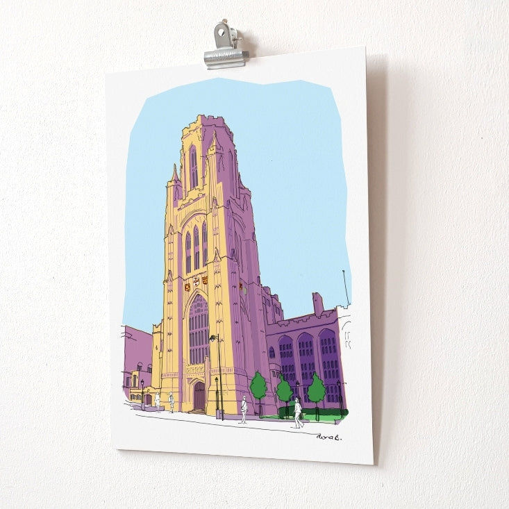Wills Memorial Building A4 Giclée Print by dona B drawings | The Bristol Shop