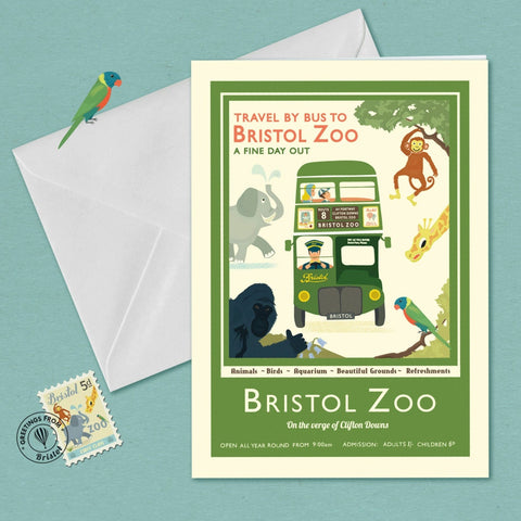 Bristol Zoo Greetings Card Travel Poster at The Bristol Shop