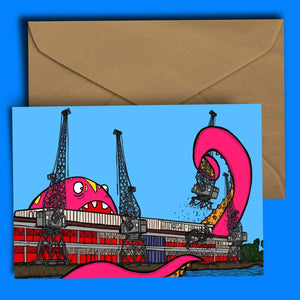 Bristol MShed Greetings Card by Dixon Does Doodles