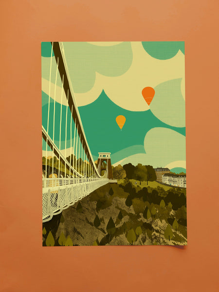 Bristol Clifton Suspension Bridge Somerset A3 Print