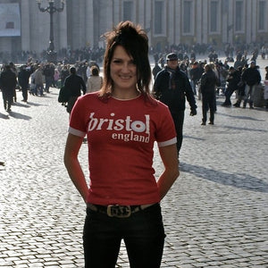 Bristol Mod t-shirt with target modelled by a mod